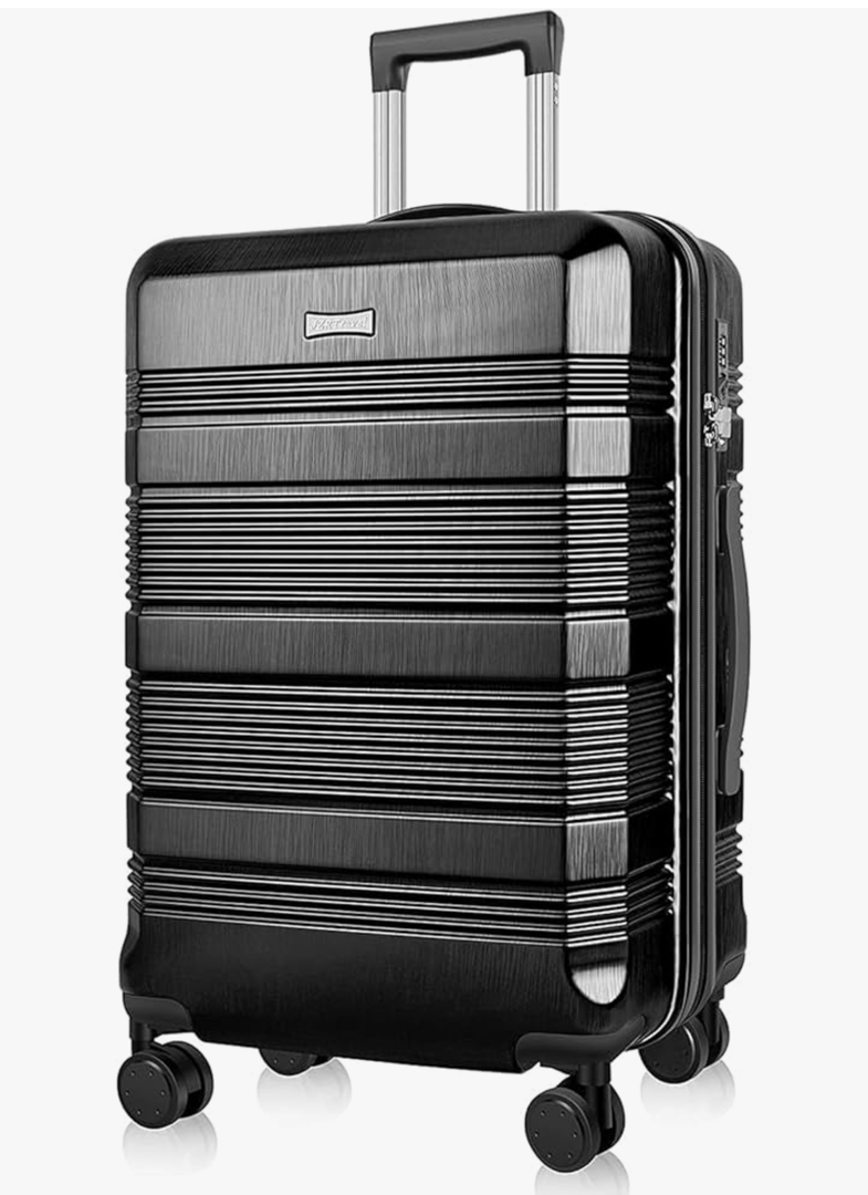 Carry on Luggage 22x14x9 Airline Approved with TSA Lock, 20 Inch Carry on Luggage with Wheels, Small Suitcase for Short Trips (Midnight Black)