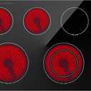 Electric Cooktop 7300W 30 Inch Built-in Electric Stovetop 5 Burners 11 Power Levels,Knob Control,Keep Warm Function,Child Safety Lock,Hot Surface Indicator