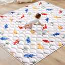 Odorless Premium Foam Baby Play Mat 98" x 50", Soft Microfiber Fabric Crawling Mat for Floor- Comfortable and Hypoallergenic, Non-Slip Cushioned Floor Playpen mat for Infants,Babies,Toddlers