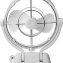 Omnidirectional Fan Adjustable Tilt 12V/24V Auto-Sensing DC Whole Room Air Circulator Hardwire Installation Quiet Powerful Cooling Fans for RV/Car/Boat/Home/Office (White)