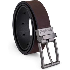 Timberland Boys Reversible Leather Belt for Kids (Large, Brown/Black)