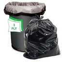 Aluf Plastics RCM-3858XXX 55-60 Gallon 2.0 MIL (eq) Black Heavy Duty Trash Can Liners - 38" x 58" - Pack of 100 - For Contractor, Industrial, Commercial