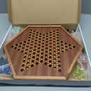 15-Inch Wooden Chinese Checkers Board Game Set Classic Strategy Game with 72 Glass Marbles, Dual-Sided Storage Drawer, Family Board Games for Adults, Educational Travel and Indoor Game