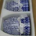 Selamica Ceramic Plant Pots, 5.6 Inch Flower Pots for Indoor Plants with Drainage Hole and Saucer, Home Decor, Set of 4, Vintage Blue