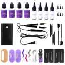 UV Light Hair Extensions Kit UV-Light hair Extension Machine*1, Remover Machine*1, UV Glue 20g * 6, Remover Solution 20ml * 4(Black Machine Set)