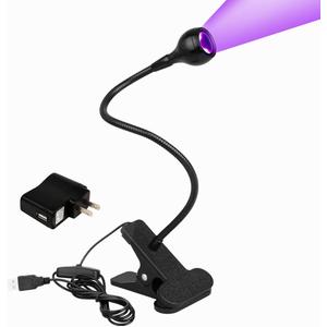 3W 395NM LED Black Light, Flexible Gooseneck UV Blacklight for Satin Detection, Lamp for Blacklight Poster and Party, Ultraviolet Curing Lamp for Fluorescent Paint