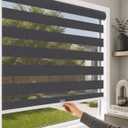 CHICOLOGY Zebra Blinds Cordless, Light Filtering, Grey, 35Wx72H