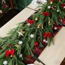 Artificial 9Ft Norfolk Pine Garlands, Real Touch Christmas Winter Pine Garland, Thick Deluxe Faux Green Greenery Garland for Table, Fireplace, Stairs, Mantle, Indoor Outdoor Christmas Decorations