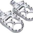 Hopider CNC Wide Foot Pegs 360 Roating MX Chopper Bobber Style for harley Dyna Sportster Fatboy Iron 883,Silver
