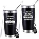 Coach Gifts Best Coach Tumbler, 20oz Stainless Steel Coffee Travel Mug with Lid Straw Brush and Coach Appreciation Keychain Gift for Volleyball Football Basketball Soccer Coach Gifts, Pack of 1