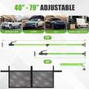 KILOUPOLE Adjustable Cargo Bars, 40" to 79" Non-Slip Truck Bed Divider, Cargo Bar for Pickup Truck Bed Cargo Bars for SUVs, Trailers, Vans, with Cargo Net Organizer and Divider Bar, 1-Pack