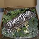 Sggvecsy Green Eucalyptus Wreath with Welcome Sign 20in Artificial Spring Summer White Berries for Front Door Wall Window Festival Farmhouse Porch Patio Garden Decor, White,green (20 inches, 1 Pcs)