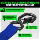 Rhino USA Retractable Ratchet Straps (4-Pack) - 1 Inch x 10 Feet (1,209lb Break Strength) - Auto Self Retracting Tie Down Straps for Truck, Cargo Trailer, Motorcycle, ATV, UTV - Blue