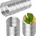 DATANYA 12Pack Tart Rings Perforated Tart Ring, Stainless Steel Cake Rings 1.97Inch Round Mousse Ring Molds for Baking Cooking Dessert, small fruit tartet crust 5cm