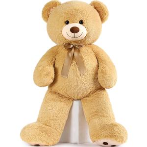 MorisMos 47inch Giant Teddy Bear Stuffed Animal 4ft, Large Teddy Bear Plush, Big Stuffed Bear Gifts for Kids, Girls, Girlfriend, Women on Baby Shower, Valentine, Christmas, Birthday (Light Brown