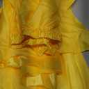 MUNAFIE Belly Dance Skirt Satin Split Side Long Skirts for Women (Yellow)