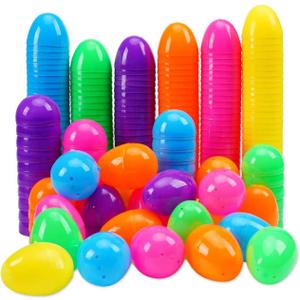 600 Pcs Plastic Easter Eggs,2.35" Bright Colors Easter Eggs for Easter Hunt, Easter Theme Party Decoration, Basket Stuffers Fillers