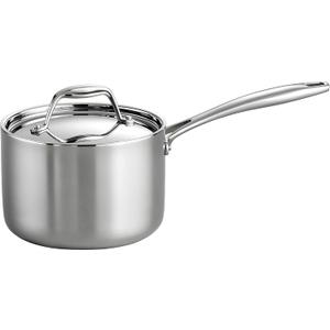 Tramontina Signature TriPly Clad Stainless Steel 2Quart Sauce Pan with Lid, InductionReady, DishwasherSafe, NSFCertified, Made in Brazil