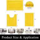 SHACOS Yellow Fall Bathroom Rugs Sets 3 Piece, 16"x24" + 20"x32" Non Slip Bath Mat and 20"x24" Toilet Rugs U Shaped Washable, Soft Fluffy Water Absorbent Bath Rugs for Bathroom