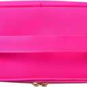 Clear Waterproof Summer SPF Makeup BagAesthetic Transparent Letter Patch Cosmetic Bag with Metal Zipper, Preppy Sunscreen Accessories Storage Organization , Beach Travel Purse(03SPF Hot Pink)