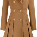 GRACE KARIN 2024 Women's Fashion Trench Coat Notch Lapel Double Breasted Thick A Line Pea Coats Jacket with Pockets, Size Small