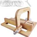 Wooden Soap Cutter for Handmade Soap Making Professional, Soap Cutter Slicer with Adjustable Cutting Wire & Scale forCheese, Butter, Cake, Bread DIY Making Cutting Tool