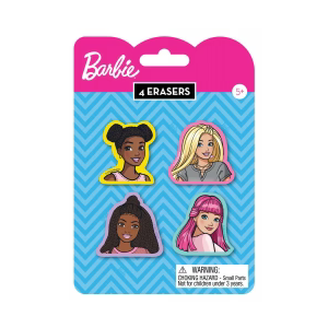 Barbie Erasers 4 Erasers Pack of 5 (ages 5+)