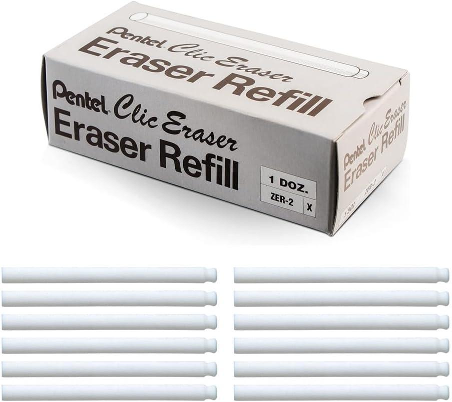 Pentel Refill Erasers For Clic Eraser, Contains 24 Erasers (ZER-2)