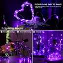 AIKEI 12 Pack LED Fairy Lights Battery Operated, Mini String Lights Waterproof 7ft 20 Led Firefly Starry Lights for Wedding Party Bedroom Garden Christmas Decoration Purple