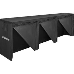 VIVOHOME 12ft Waterproof Firewood Log Rack Cover, Heavy Duty 600D Oxford Outdoor Weather Resistant Fire Wood Storage Holder Cover with Zipper and Hook Loop Tape