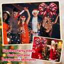 Red Christmas Bow Piata 15 Inch Candy Cane Bow Piata with Bat Blindfold and Confetti for Birthday Christmas Holiday Party Decorations Xmas Party Game Supplies