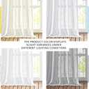 NICETOWN White Sheer 108 inch Curtains, Rod Pocket & Back Tab Semi Linen Sheer Window Treatment Privacy Drapes for Living Room/Bedroom, 104" Wide Total 2 PCs