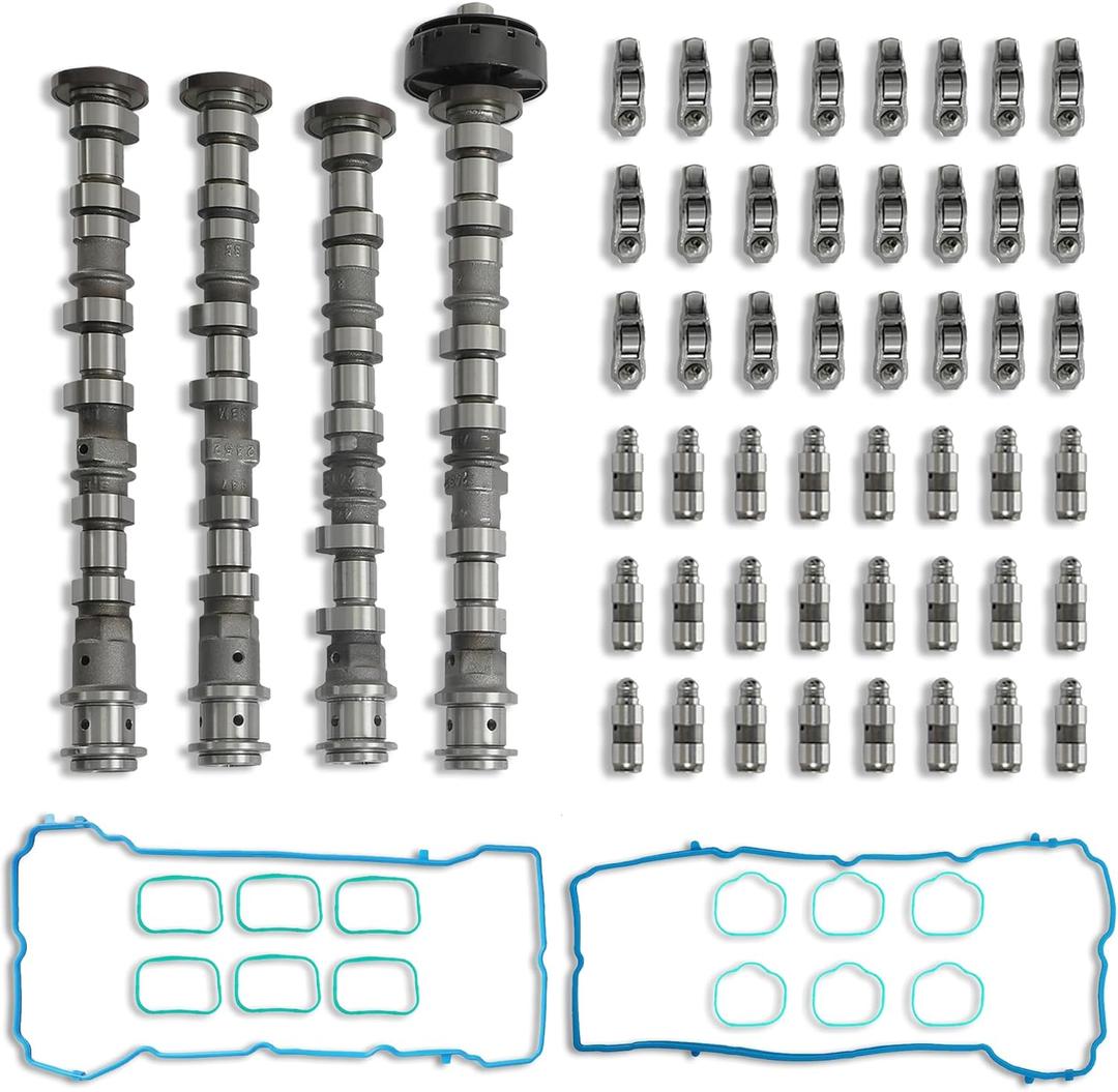 3.6 Pentastar 4Pcs Camshaft Set With Rocker Arm Valve lifters Fit For Ram 1500 Jeep Cherokee Chrysler 200 300 Dodge Grand Journey Charger Challenger 3.6L V6 2011-2016 Replace#5184377AD