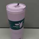 REDUCE Halo 24 oz Stainless Steel Vacuum Insulated Tumbler - Spill Proof Travel Mug with Flip Handle Lid - Keeps Drinks Cold for 32 Hrs - Dishwasher Safe - Cupholder Friendly - Pink Quartz