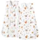 PHF Warm Micro-Fleece Baby Sleep Sack 18-24 Months, Soft Baby Wearable Blanket, 2-Way Zipper Sleeping Bags, 2 Pack Comfy Toddler Sleeping Sack for Boys, X-Large Size, Woodland & Animal