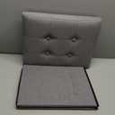 Ottoman with Storage, 61L Slim Tall Linen Footstool Bench with Thicker Foam Padded Seat. Ottoman Foot Rest for Living Room, Bedroom, Coffee Table. 350lbs Load Capacity, 17x13x17in, Light Gray