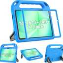 BMOUO Kids Case for Samsung Galaxy Tab A11+ Plus 11 2026/A9+ Plus 11 Inch 2023, with Screen Protector, Shockproof Lightweight Stand Handle Samsung Galaxy Tab A11 Plus/A9 Plus Case for Kids, Blue