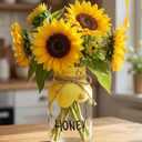 2 Pack Bee Theme Baby Shower Decorations Bee Decor Jars Glass Container for Flower Snack Honeybee Mason Jar Party Decoration with Decorative Table Centerpiece for Bees Themed Party Birthday