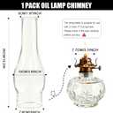 2.625 x 10Inch Clear Glass Lamp Chimney for Vintage and Antique Style Fixture Replacement Globes & Shades, Handblown Clear Glass Chimney Lamp Shade for Oil Lamps Wall Lamps Home Decor
