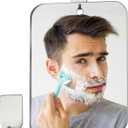 Shower Mirror for Shaving, Larger 10.6 x 8 inches Mirror for Wall Hanging Kids Safety, Frameless Portable Travel Camping Mirrors, Unbreakable Handheld Locker, Shave Mirror, Makeup Plastic, Bathroom