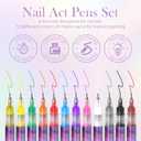 12 Colors Nail Art Pens Set, 0.5 MM Quick Dry Nail Art Markers Acrylic Paint Pens Kit for Graffiti Dotting Drawing Painting Nail Point, Nail Art Design Decoration Nail DIY Polish Pens
