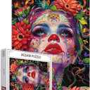 500 Piece Jigsaw Puzzles for Abstract Woman with Flowers Adults Woman Flowers Painting Jigsaw Puzzle Modern Decor for Living Room, Bedroom, Home Office Wall Decor DIY Craft Puzzle Art