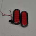 6" Oval LED Trailer Lights Kit, 2PCS Waterproof Stop/Turn/Brake Tail Lights with 10 LED Markers for Truck, RV, Boat, Trailer (Red) DOT Compliant