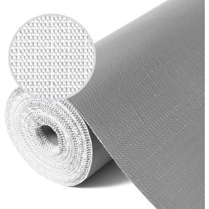 Drawer Liner, Shelf Liners for Kitchen Cabinet Waterproof & Oil-Proof Cupboard Liner Non-Slip Drawer Mat PVC Material Non Adhesive Kitchen Liner for Countertop Gray 17.5 x 236.2 Inches