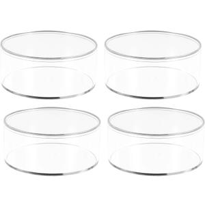 Round Acrylic Container, 4 Pack 4.7 x3.9 Clear Round Acrylic Box Organizer with Lid Circle Box with Lid, Storage Boxes for Candy, Pill, Nails, Beads Jewelry and Display