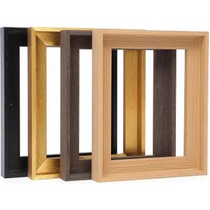 Real Solid Wood Canvas Floater Frame 16x20, Canvas Floating Frame for 0.6"-0.9" Deep Paintings Artwork, Oil Painting Frames (Light Brown, 16"x20")
