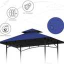 Grill Gazebo Replacement Canopy Top Only - 5' x 8' Outdoor BBQ Gazebo Canopy Roof, Waterproof Double Tiered Shelter Cover Fit for Model L-GG001PST-F