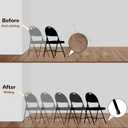 Jetec 7/8 Inch Folding Chair Leg Caps Heavy-Duty Plastic Chair End Caps Non-marring Furniture Glides Round Hardwood Floor Protectors(36 Pcs,Black,7/8in)