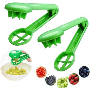 2PCS Grape Cutter Slicer for Tomatoes, Cherries, Strawberries, Fruits and Vegetables, Quarters Kitchen Gadget, Green