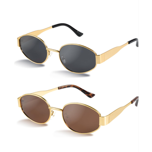 livho 2025 Trendy Oval Sunglasses - Stylish Polarized Shades for Everyday - Retro Metal Frames